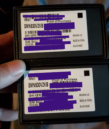 美版三星Note 7以黑色小方块表明电池安全